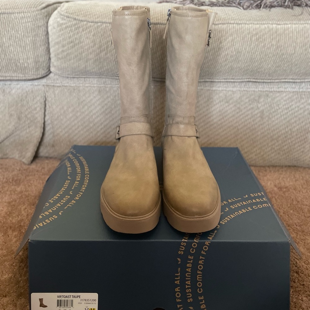 Dr. Scholl's Shoes Women's Mid Shaft Boots Size 10 Toast Taupe BRAND NEW